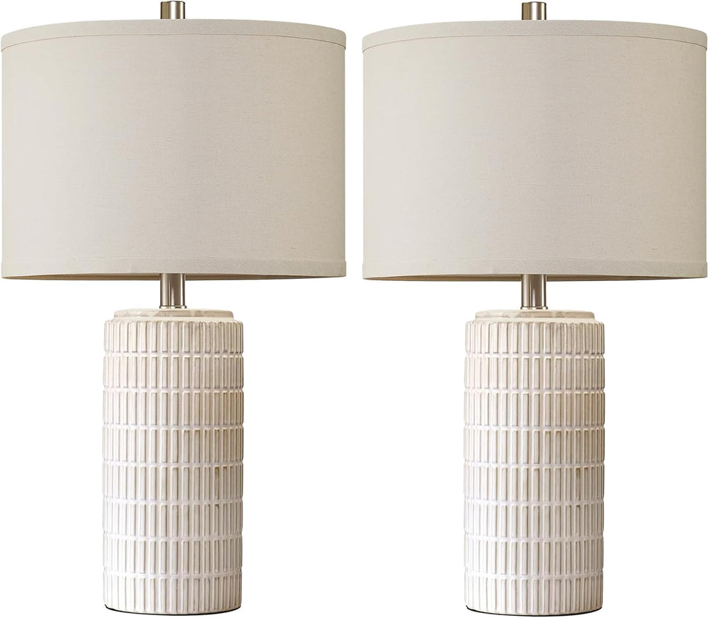 AIEAMPDO 23'' Set of 2 Modern Ceramic Table Lamps for Living Room Bed...