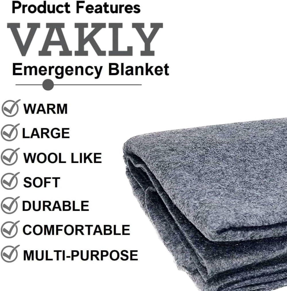 Vakly Emergency Throw Blanket 80 x 40 in (2 Pack) – Disposable Fleece Surviva...