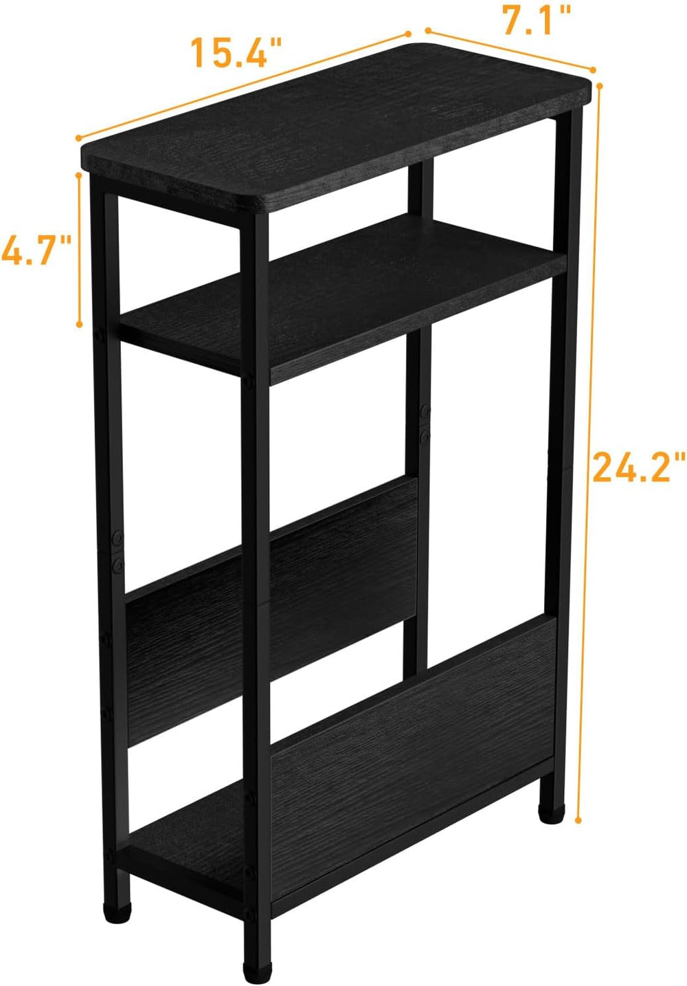 THUMEYE 7.1" Narrow Side Table for Small Spaces, 3 Tier Small End Table ...