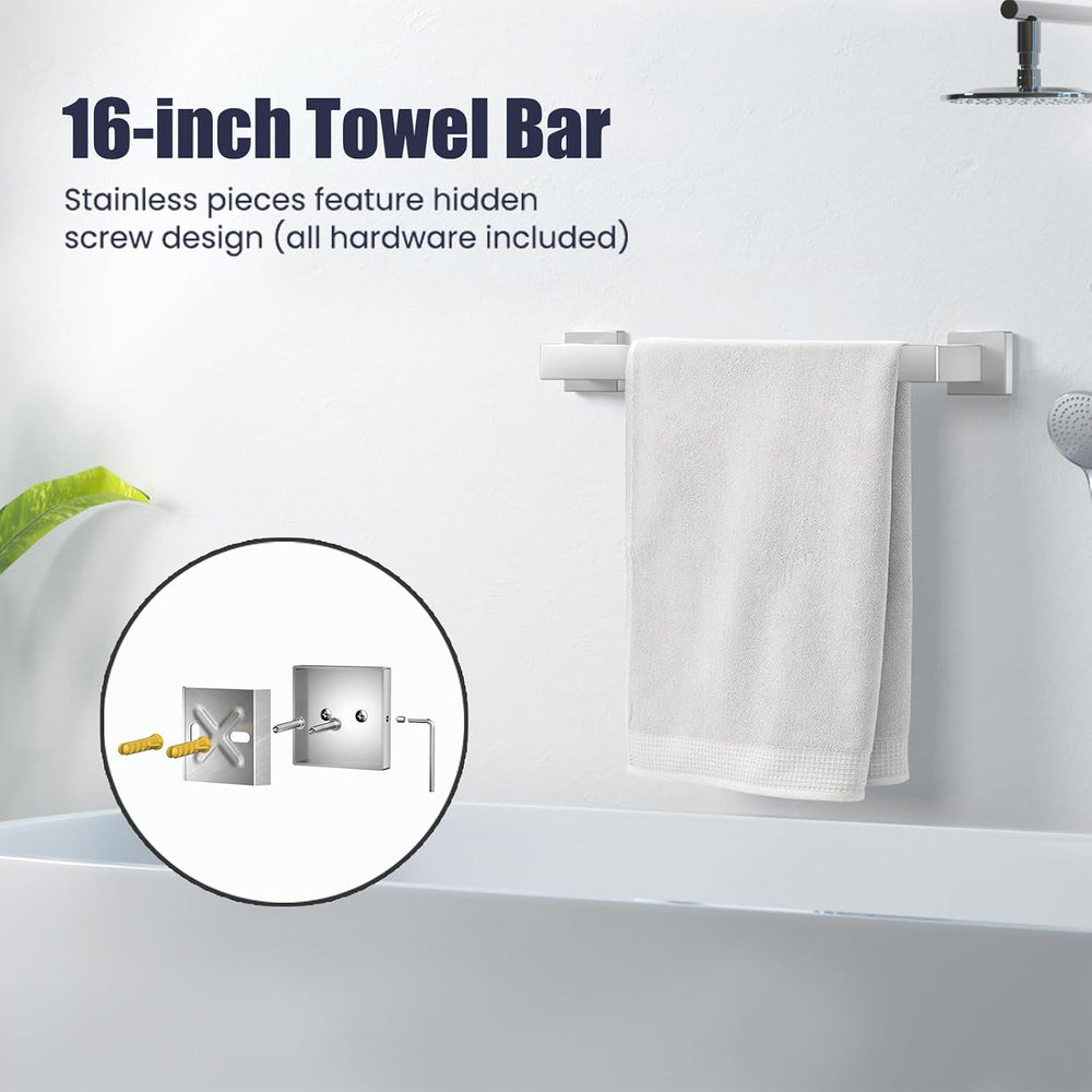 Bathroom Hardware Accessories Set: Bath Towel Bar Set, Towel Racks for Bathro...