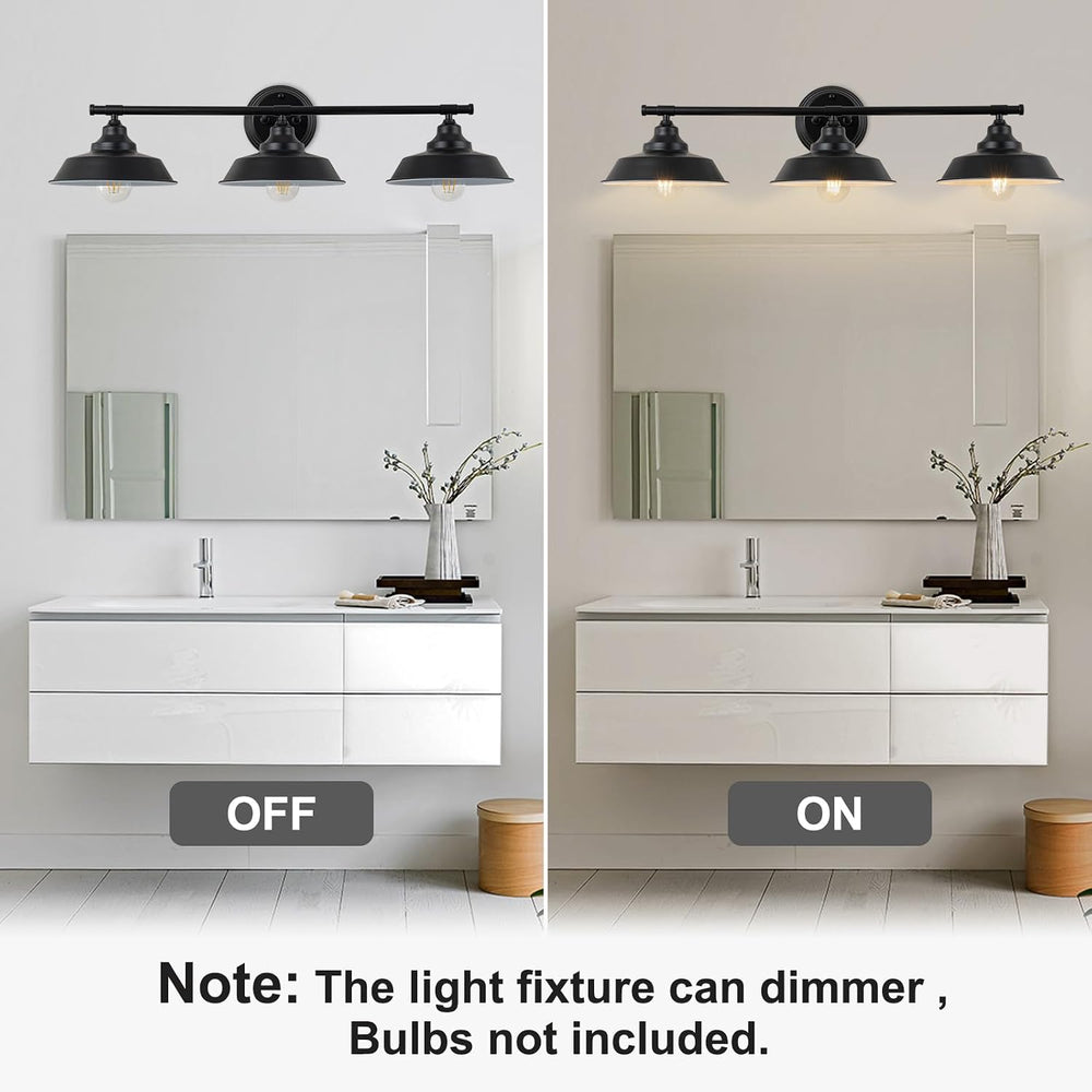 Vanity Light Fixtures Over Mirror 32" Matte Black Bathroom Lights 3 Light