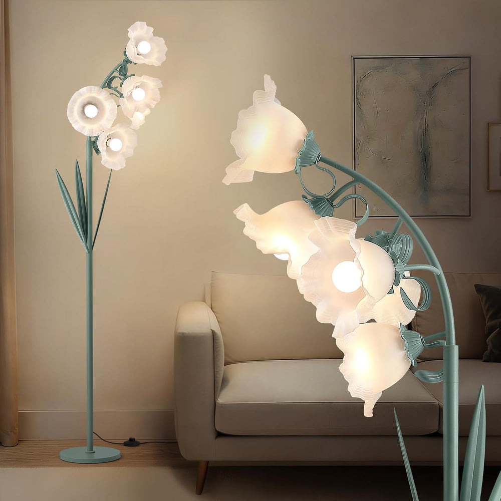 5-Light Flower Floor Lamp, 3-Color Floral Standing Lamp for Living Room