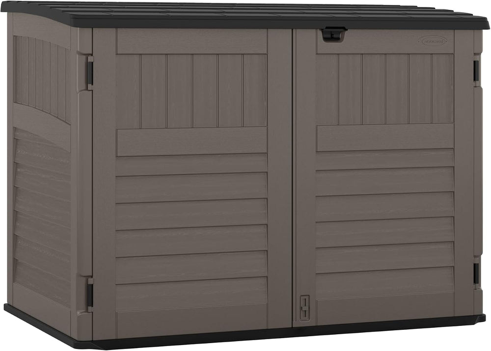 Suncast 5.9 ft. x 3.7 ft Horizontal Stow-Away Storage Shed - Natural Wood-Lik...