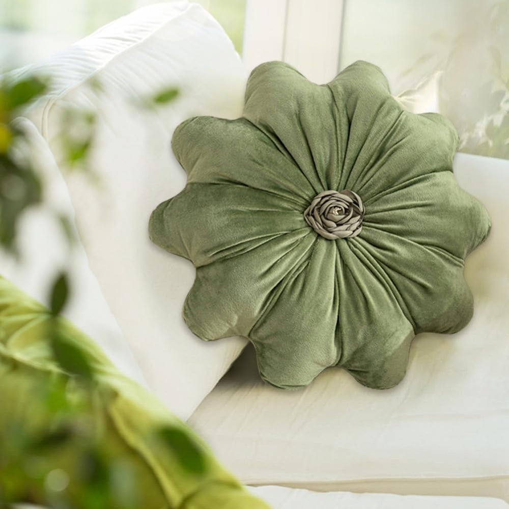 2Pcs Flower Pillow Cushion Round Aesthetics Decorative Throw Pillow 15.7&quot...