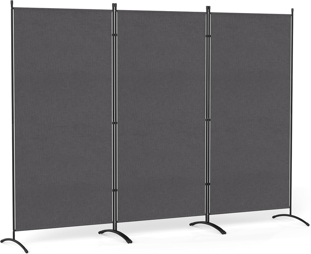 GIANTEX 3-Panel Room Divider, Folding Privacy Screen, 102" x 73", Gray