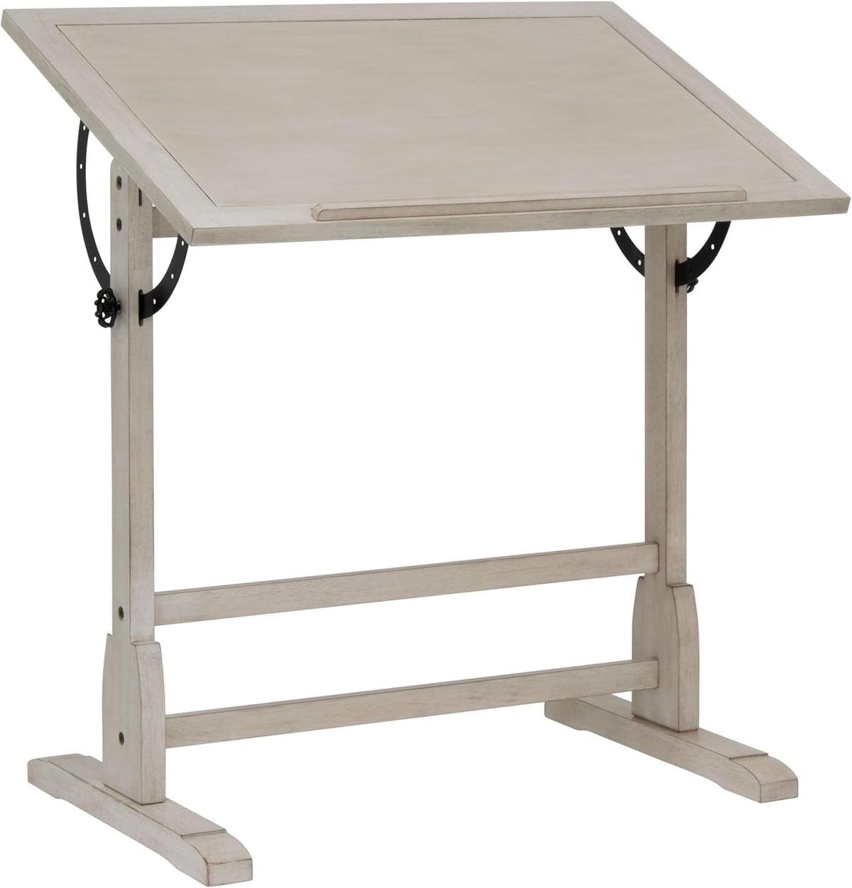 Studio Designs Vintage Drawing/Drafting Table with Pencil Ledge - 36" W x 24" D - Coastal Whitewash - Adjustable Tilting Top