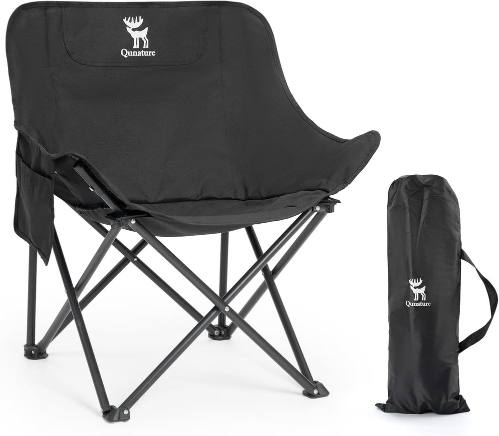 Portable Camping Chair, 60cm Wide Seat Folding Chair with Lumbar Support, 265...