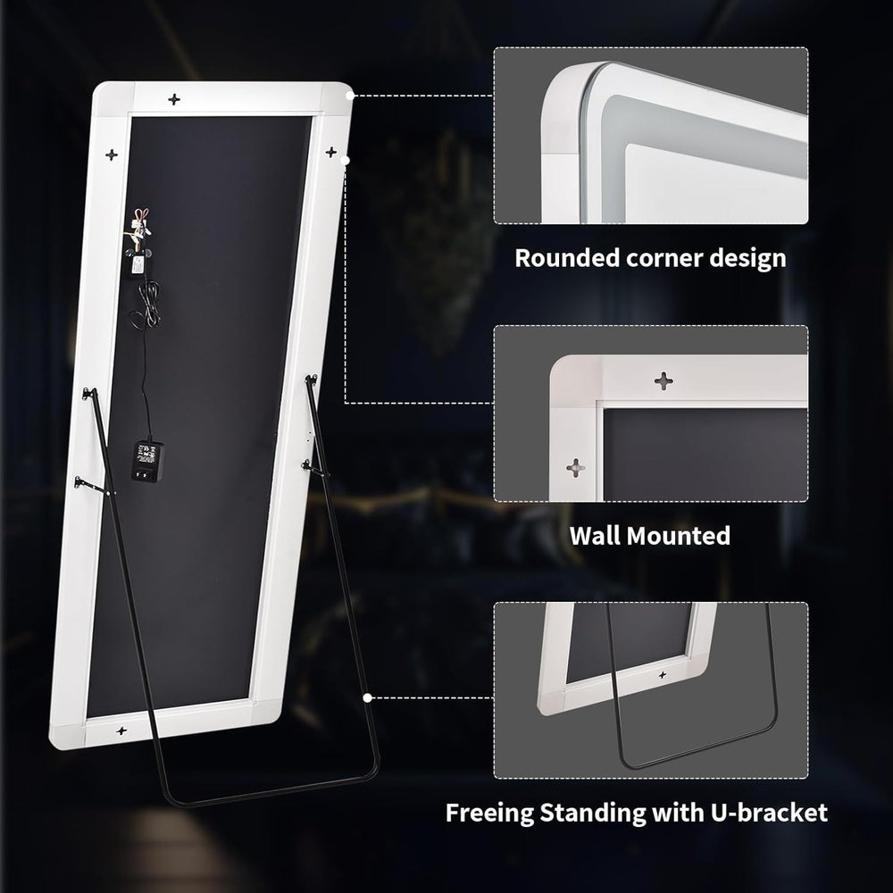 VooBang 76"x34" Large LED Full Length Mirror with Dimmable Lights