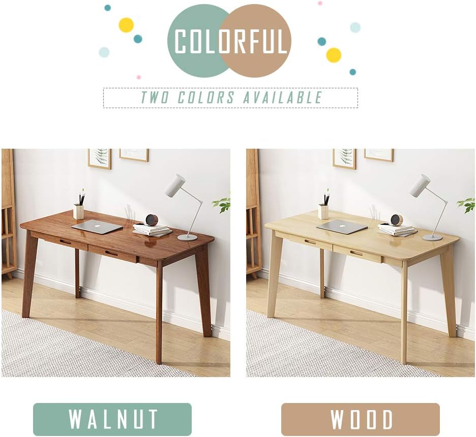 IOTXY Solid Wood Writing Desk - Home Office Laptop Computer Table, Oak