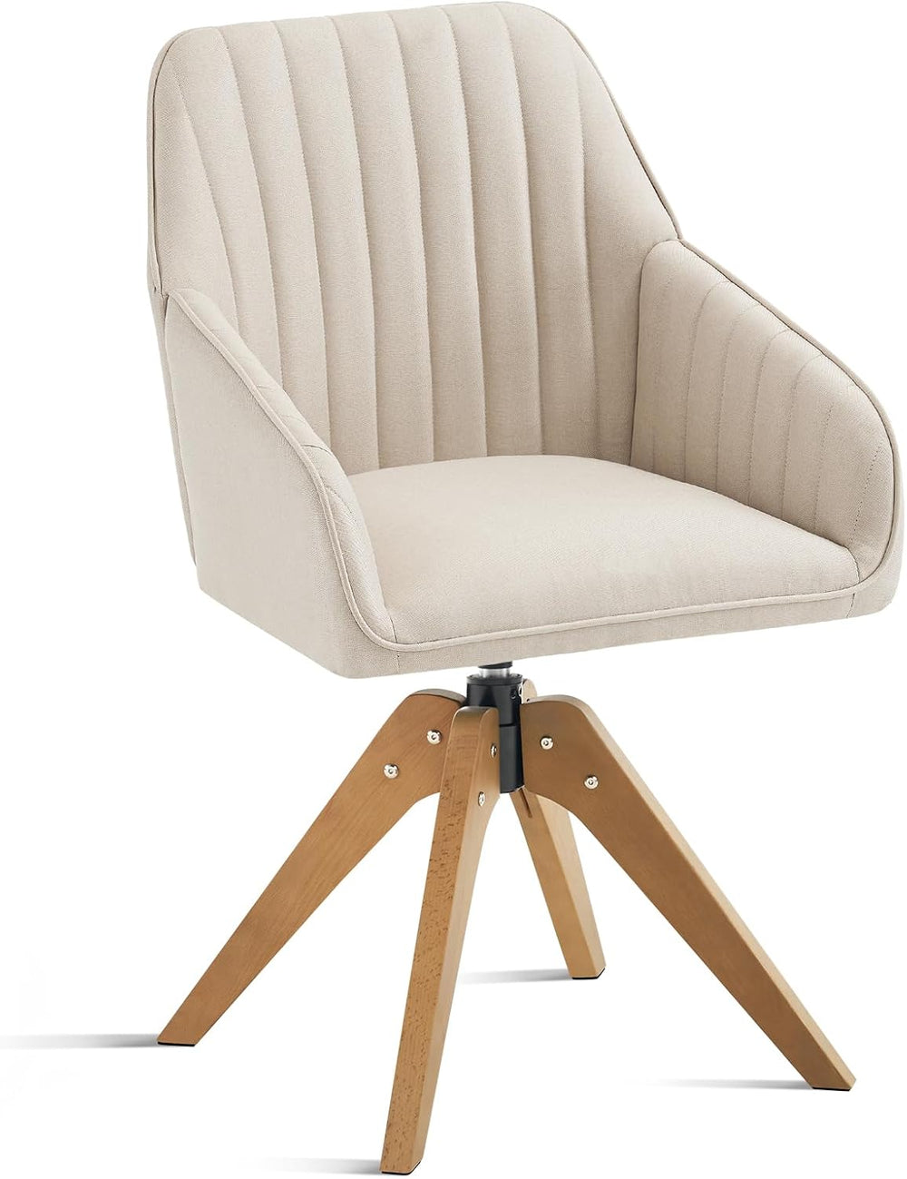 Furniliving Mid Century Modern Swivel Accent Chair for Living Room, Wood Desk...