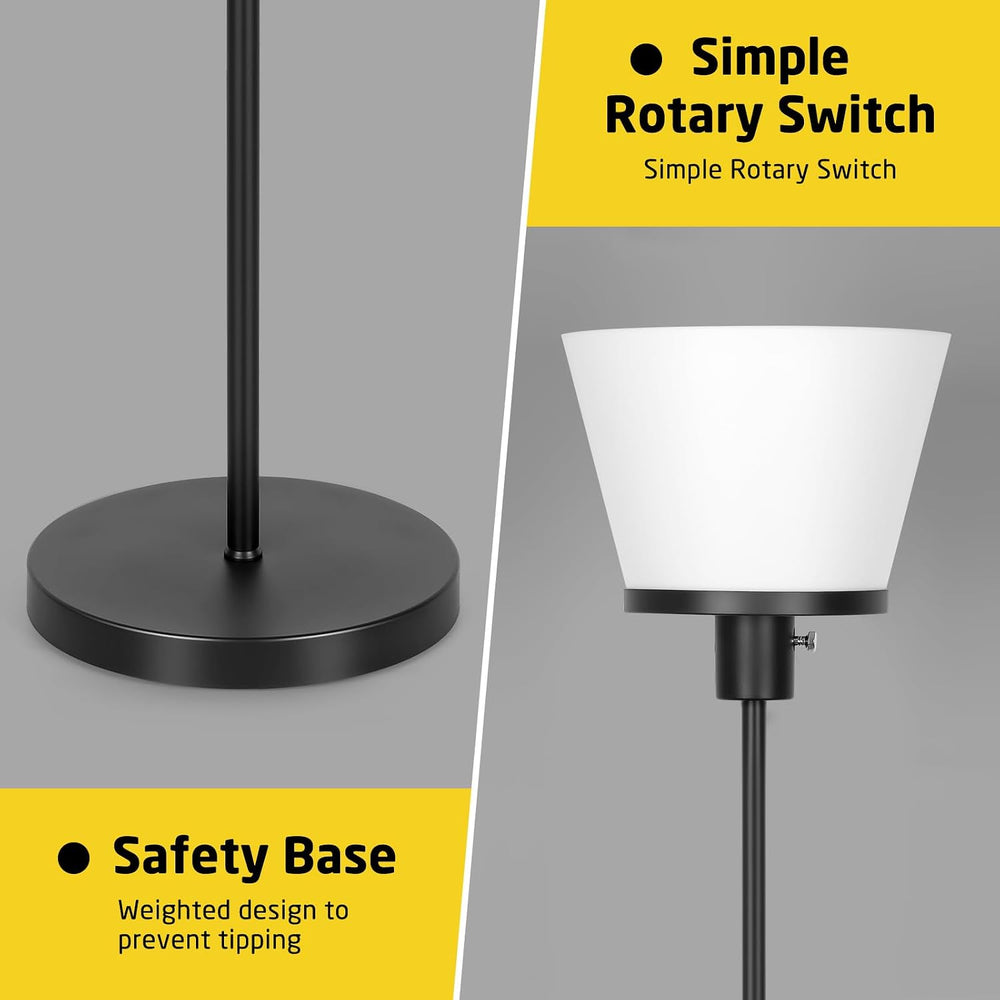 LED Floor Lamp Tall Standing Lamp, Black Modern Torchiere Floor Lamps for Bed...