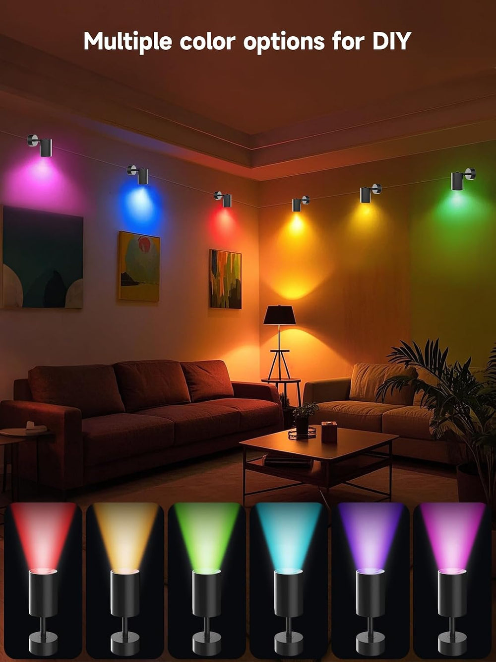 Tyute RGB Spotlight Indoor, Color Changing LED Uplighting Accent Spot Light