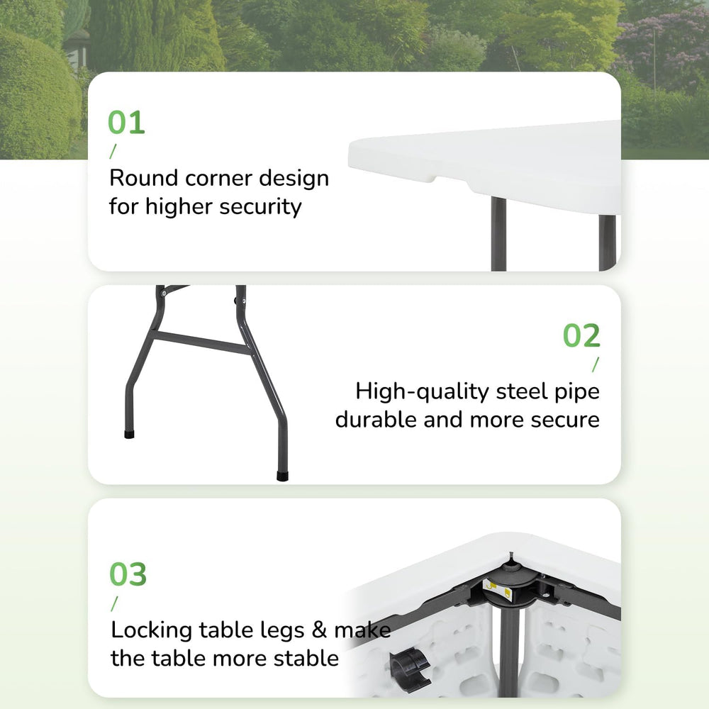 PayLessHere | 6FT Folding Table | White | Portable Plastic Table