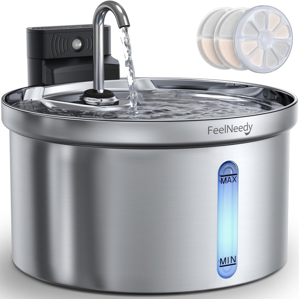 Wireless Cat Water Fountain [Water & Battery Separation] FEELNEEDY Stainl...
