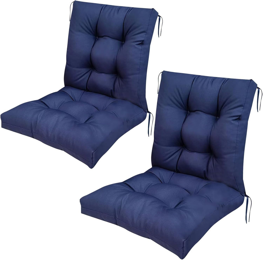 Outdoor Patio Chair Cushions Set of 2 for Outdoor Furniture Navy Blue Thick T...