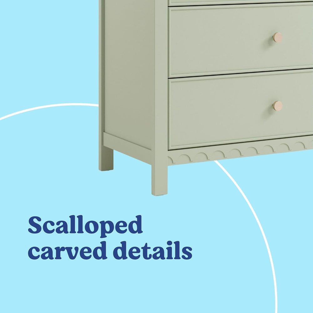 Graco Sasha 3-Drawer Chest with Changing Table Topper, Sage