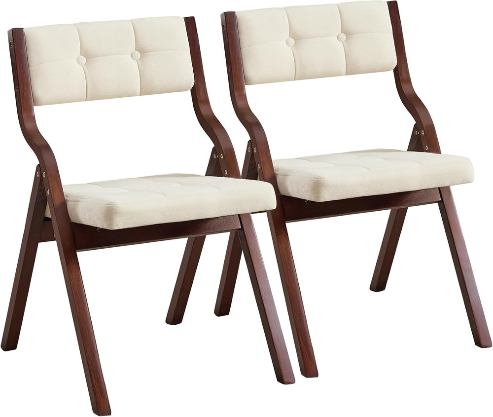 2-Pack Folding Dining Chairs with Cushion,Padded Foldable Dining Chairs,Porta...