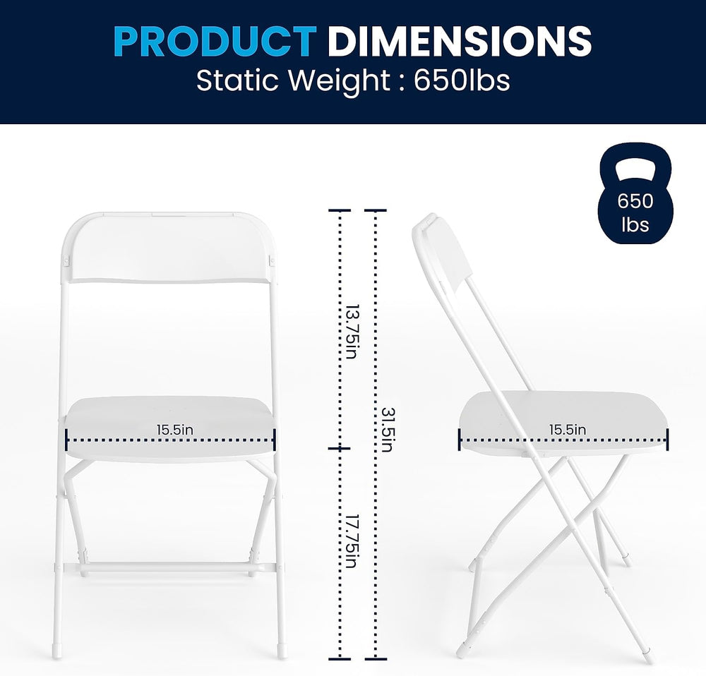 Flash Furniture Hercules Series Plastic Folding Chairs for Parties and Weddin...