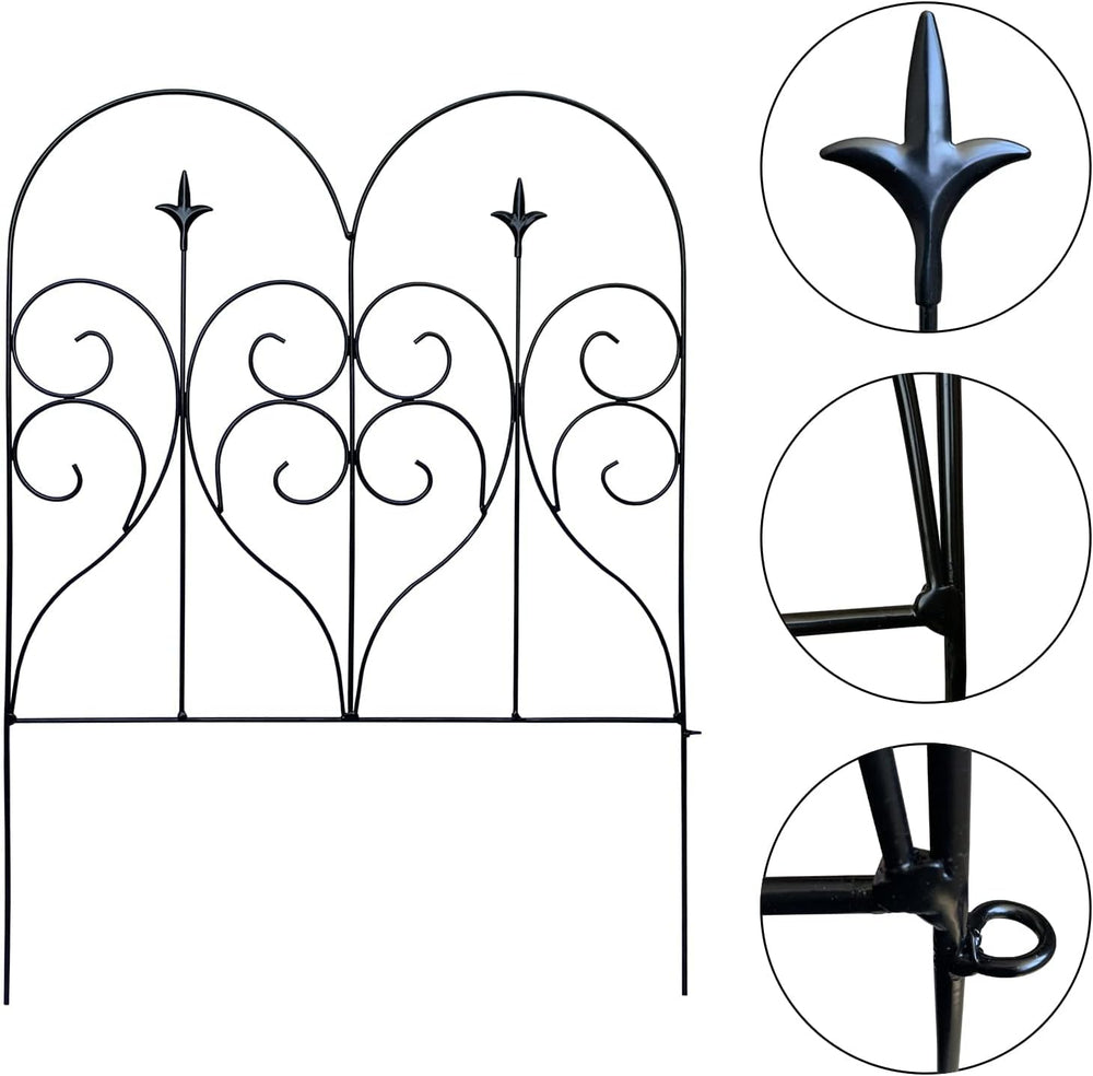 Thealyn Garden Fence 32" x 10ft, 5 Panels, No Digging Metal Barrier