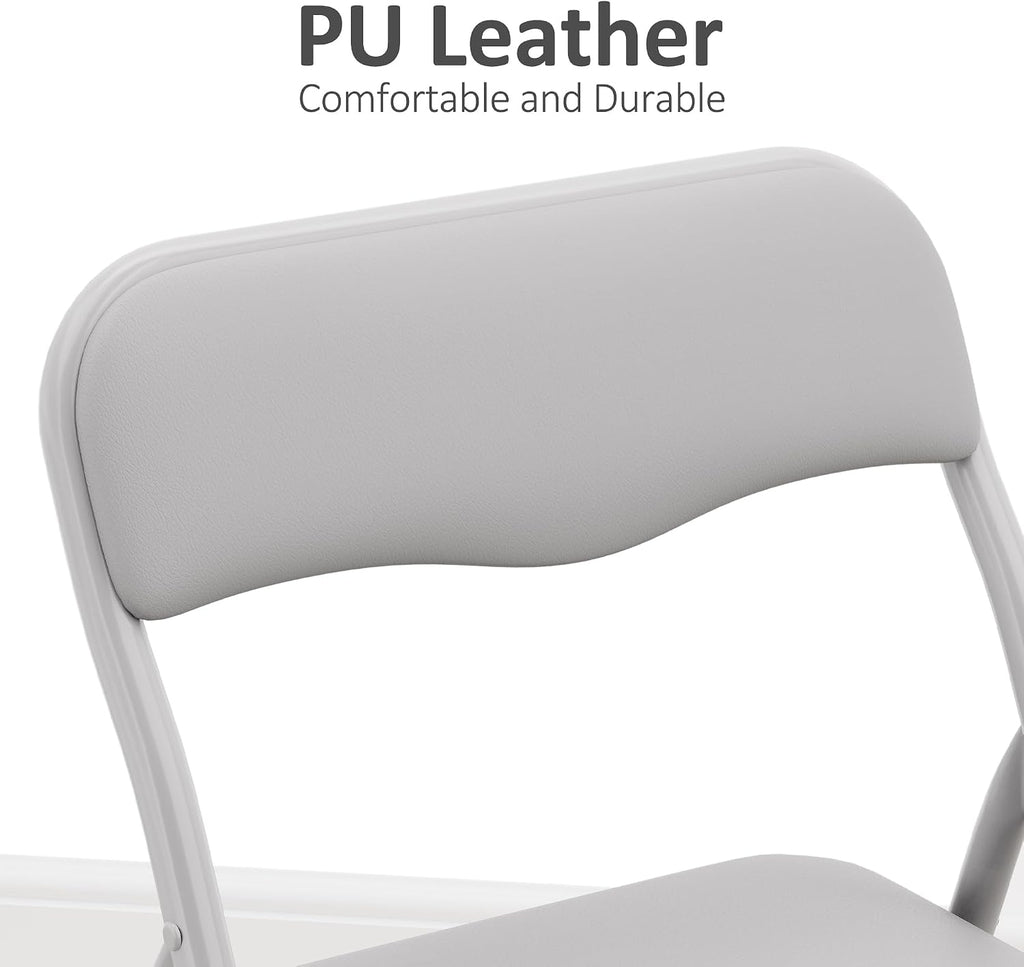 IDEALHOUSE Boys and Girls Folding Table and Chairs Set of 3, Portable Table and Chair with Pu Soft Cushion,Suitable for Eating,Reading and Playing (Grey)