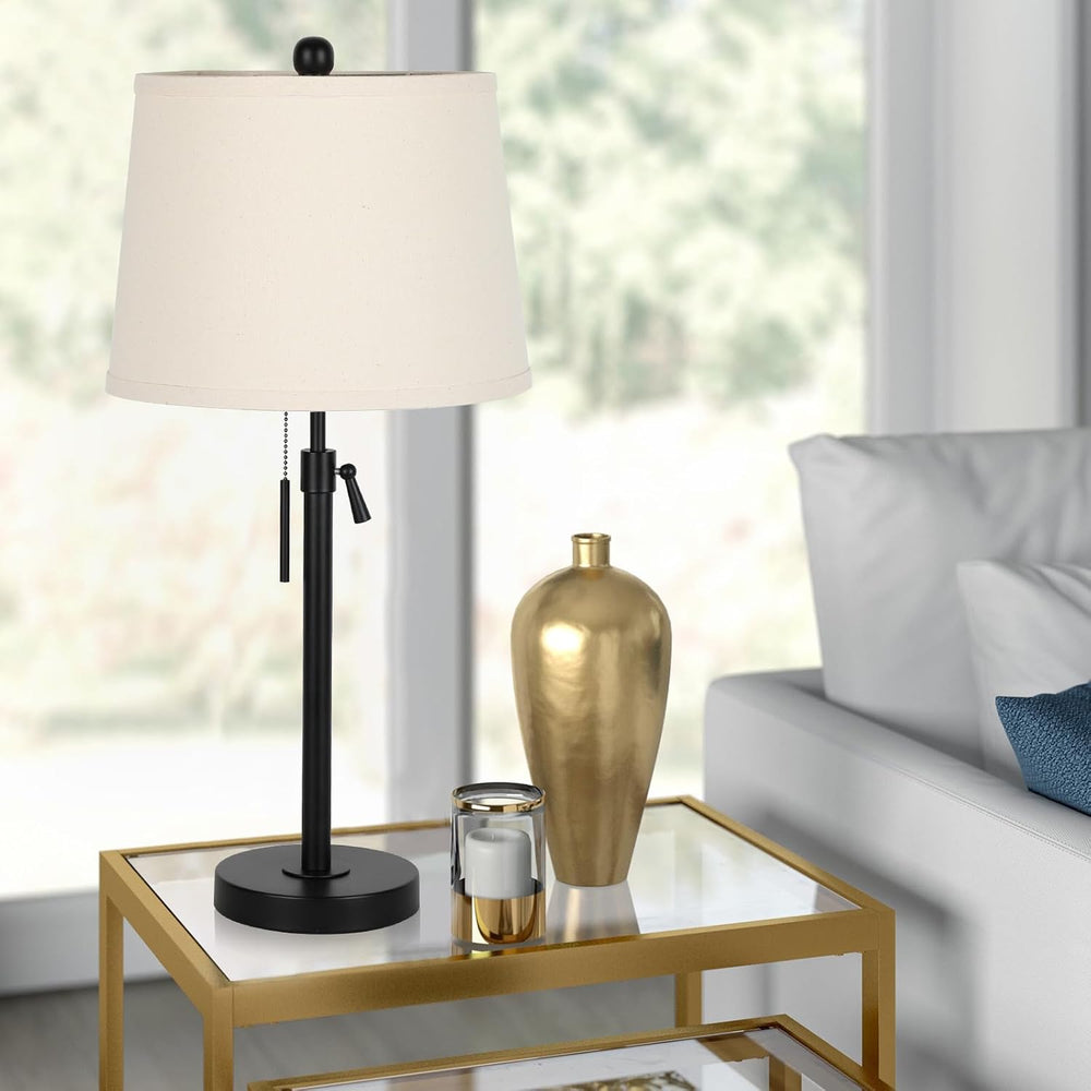 Black Single Table Lamp for Living Room Bedroom 22 to 30" Adjustable Height