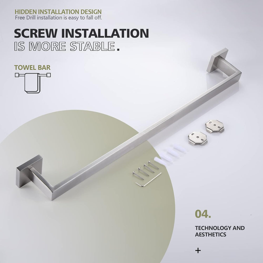 KOKOSIRI 24-Inch Single Towel Bar, Bathroom Kitchen Towel Holder, Wall Mounte...