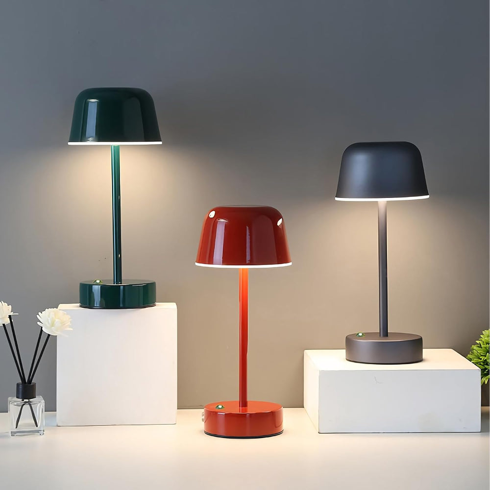 Red Mushroom Cordless Table Lamps Rechargeable, Battery Powered Table Lamp