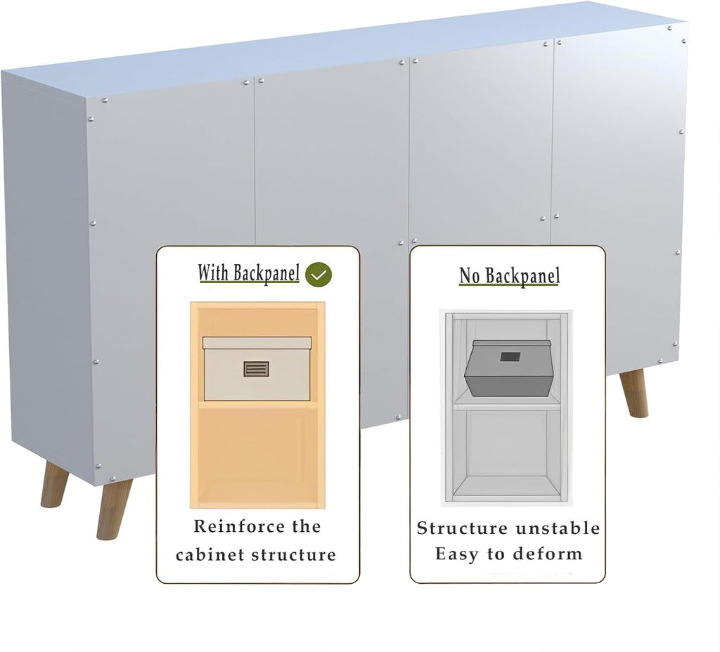 oschf 8-cube bookcase with doors, 2-tier low storage, package contents