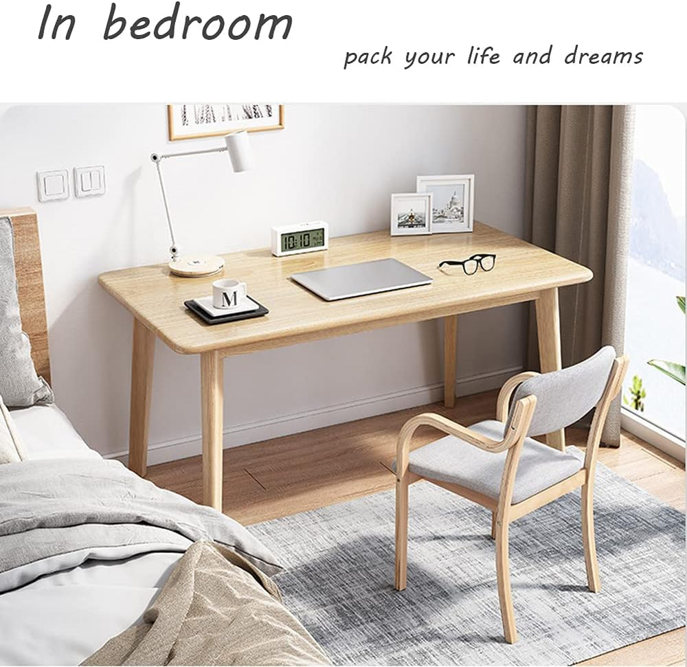 IOTXY Simple Wooden Writing Desk - 55" W PC Laptop Computer Table, White