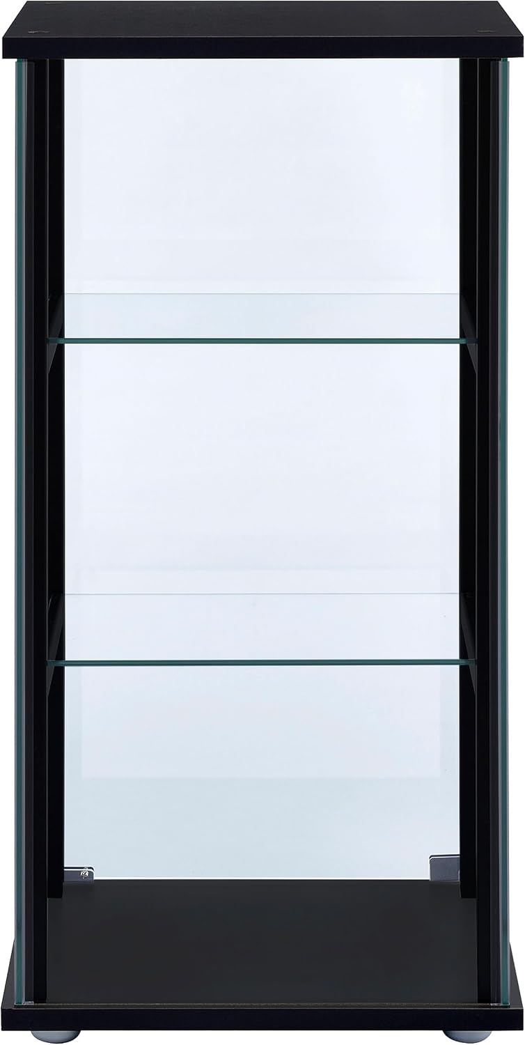 Coaster Cyclamen 17-Inch Curio Cabinet with Storage, Black 950179