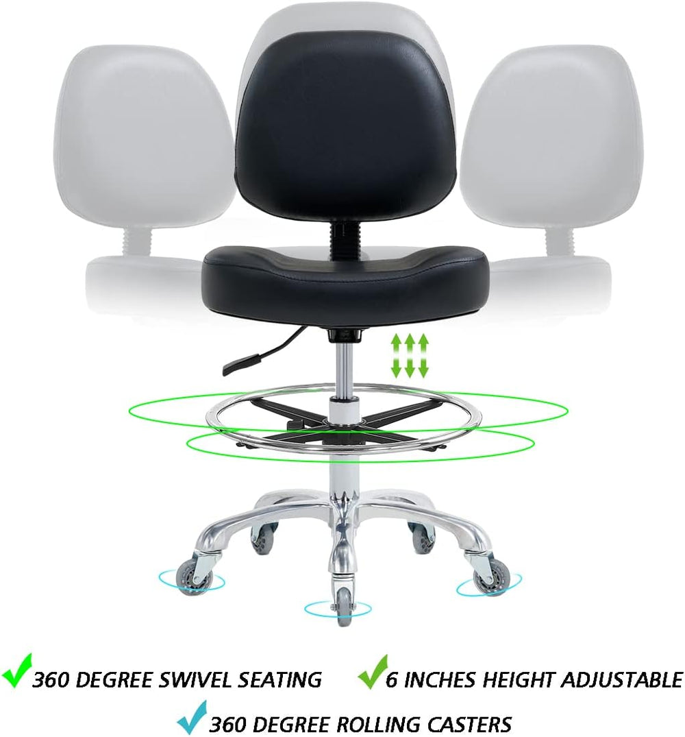 Ainilaily Drafting Chair Tall Office Chair for Standing Desk - Shop Stool wit...