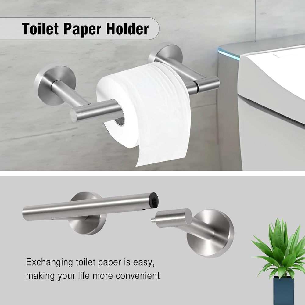 5 Piece Modern Style Wall Mounted Bathroom Hardware Set