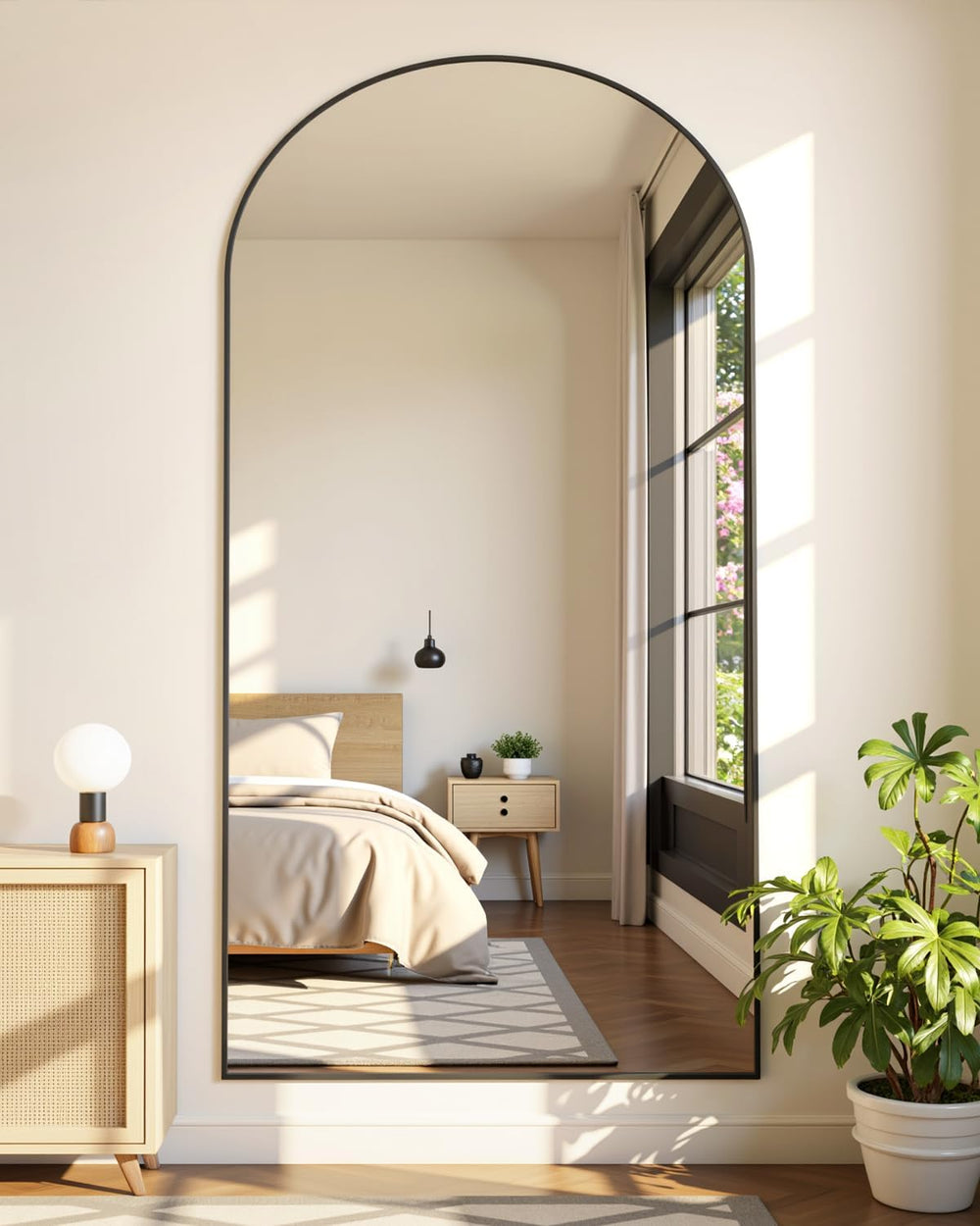 Suidia 81" x41” Arched Full Length Floor Mirror, Black Full Body Mirror