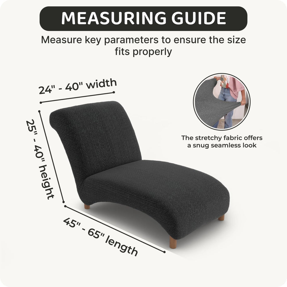 PAULATO Stretch Chaise Lounge Slipcover 1-Piece Non-Slip – Soft Elastic Loung...