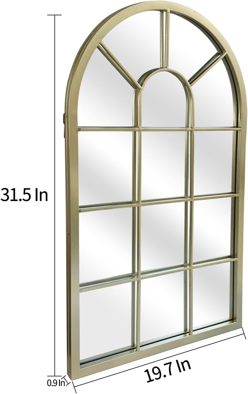 HQiJun Wall Mirror Window Decorative Mirrors Arched Farmhouse for Living Room...