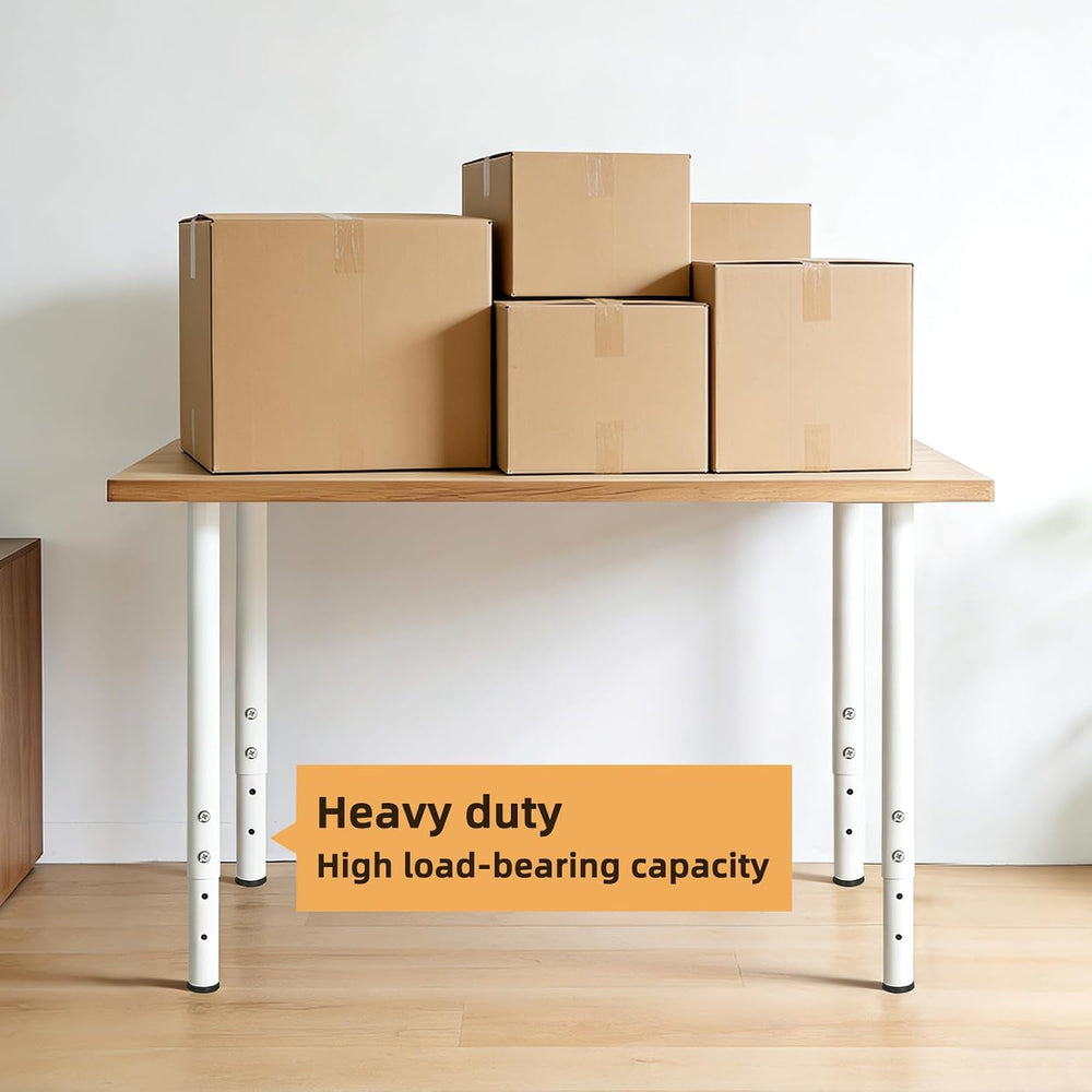 QLLY 24-40 inch Adjustable Metal Table Legs, Heavy Duty DIY Desk Legs with Le...
