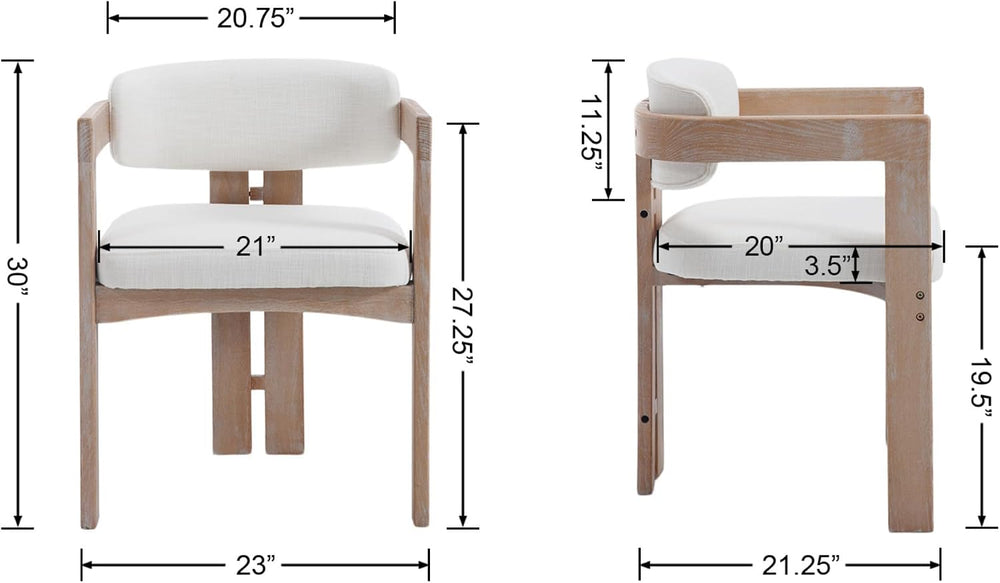 Farmhouse Dining Chairs Set of 6 Upholstered Kitchen Chair Solid Wood Side Ch...