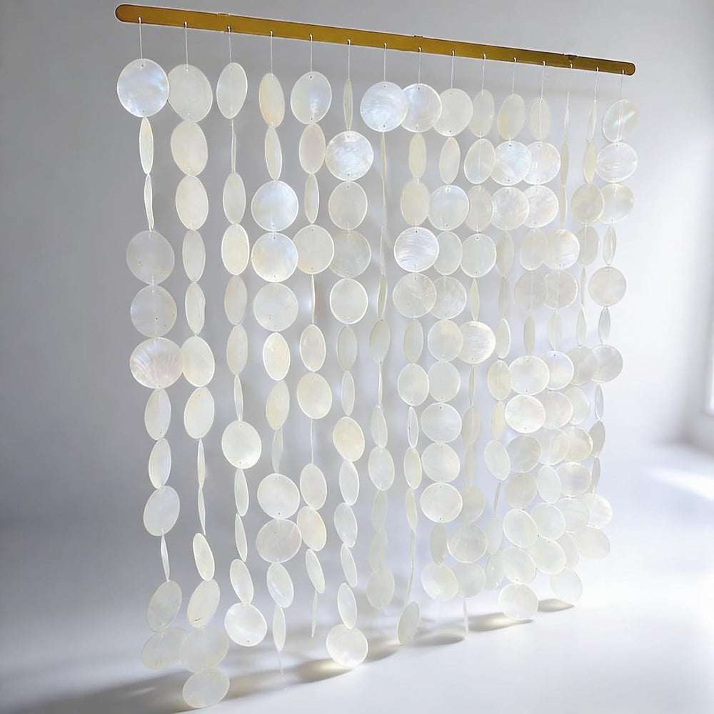DHHOUSE 24x28 Inch Large Capiz Shell Wall Hanging, Handmade Sea Shell Wall Ar...