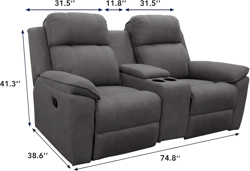 PureFit Water Resistant Reversible Loveseat Recliner Couch Cover for Double w...
