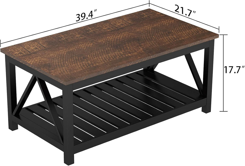 ChooChoo 40" Farmhouse Coffee Table with A-Frame Design for Living Room
