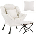 Lazy Chair with Ottoman, Comfy Reading Chair for Bedroom