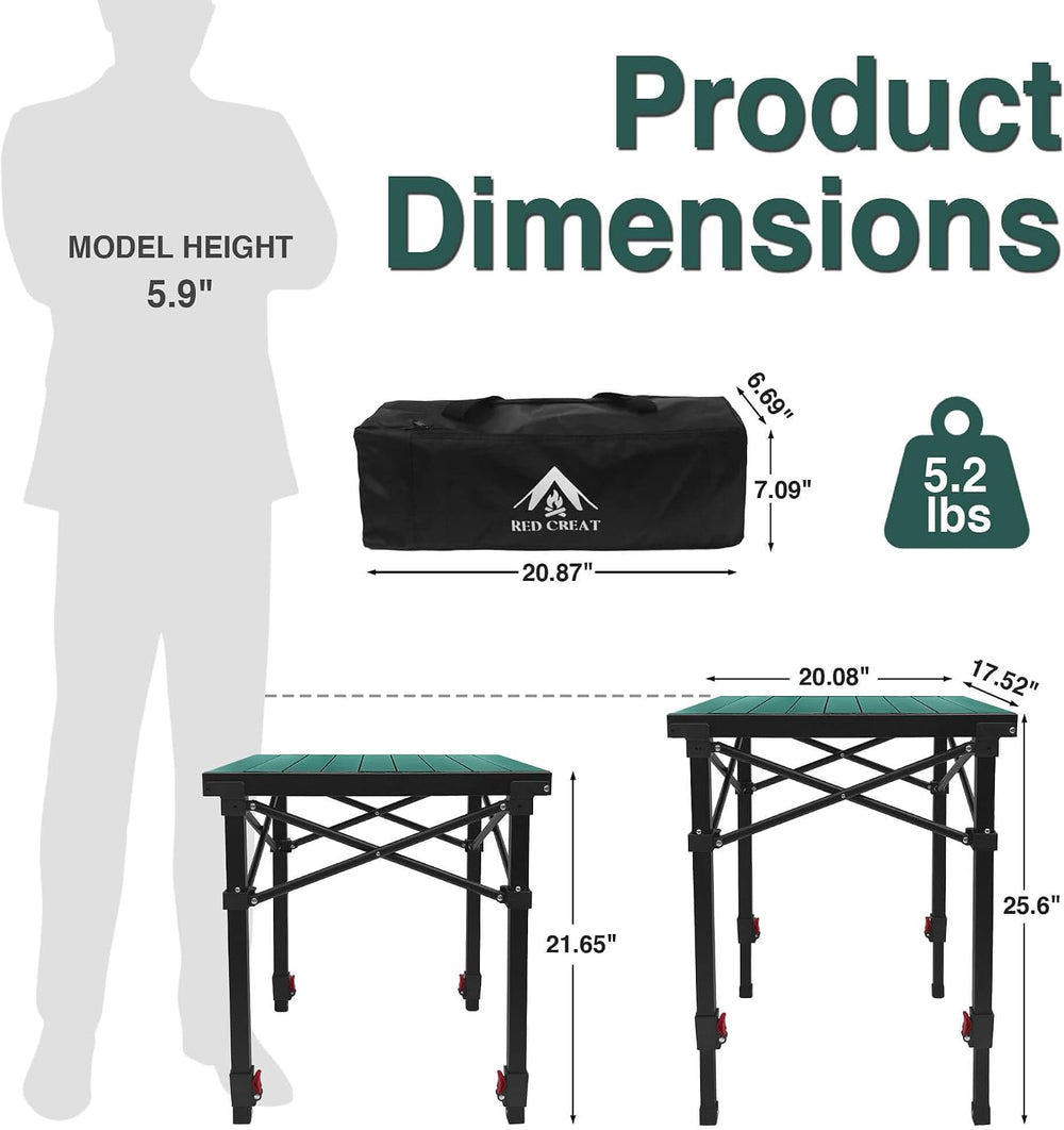 Portable Folding Camping Table Lightweight with Adjustable Height