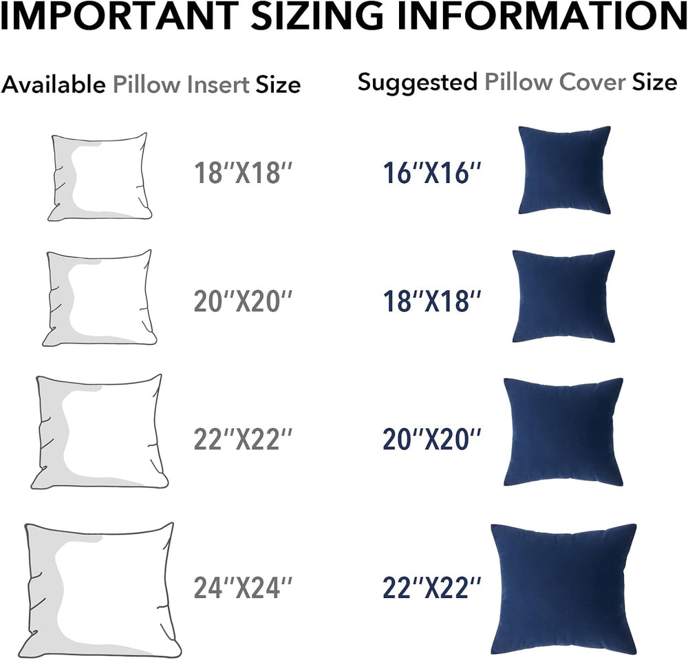 Oubonun 22 x 22 Throw Pillow Inserts Set of 2
