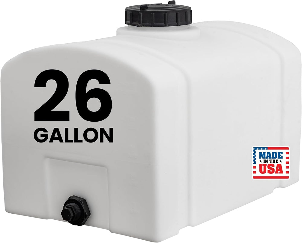 RomoTech 82123899 26 Gallon Square Polyethylene Water Storage Tank