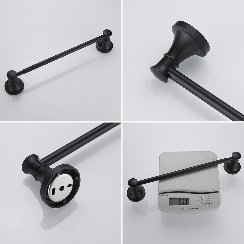 BESy Towel Racks for Bathroom Wall Mounted Bath Towel Bar Matte Black