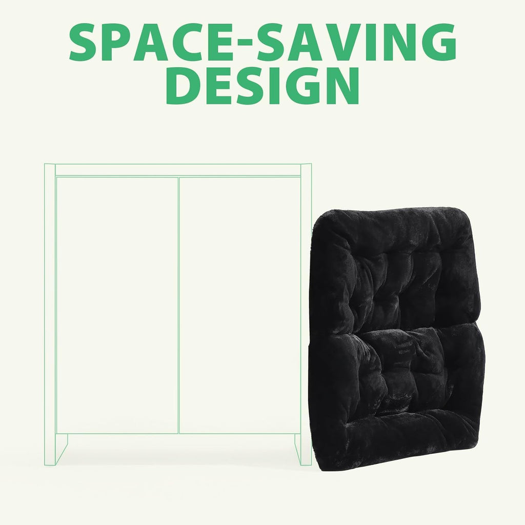 oakham saucer chair for adults, foldable comfy chair showing dimensions