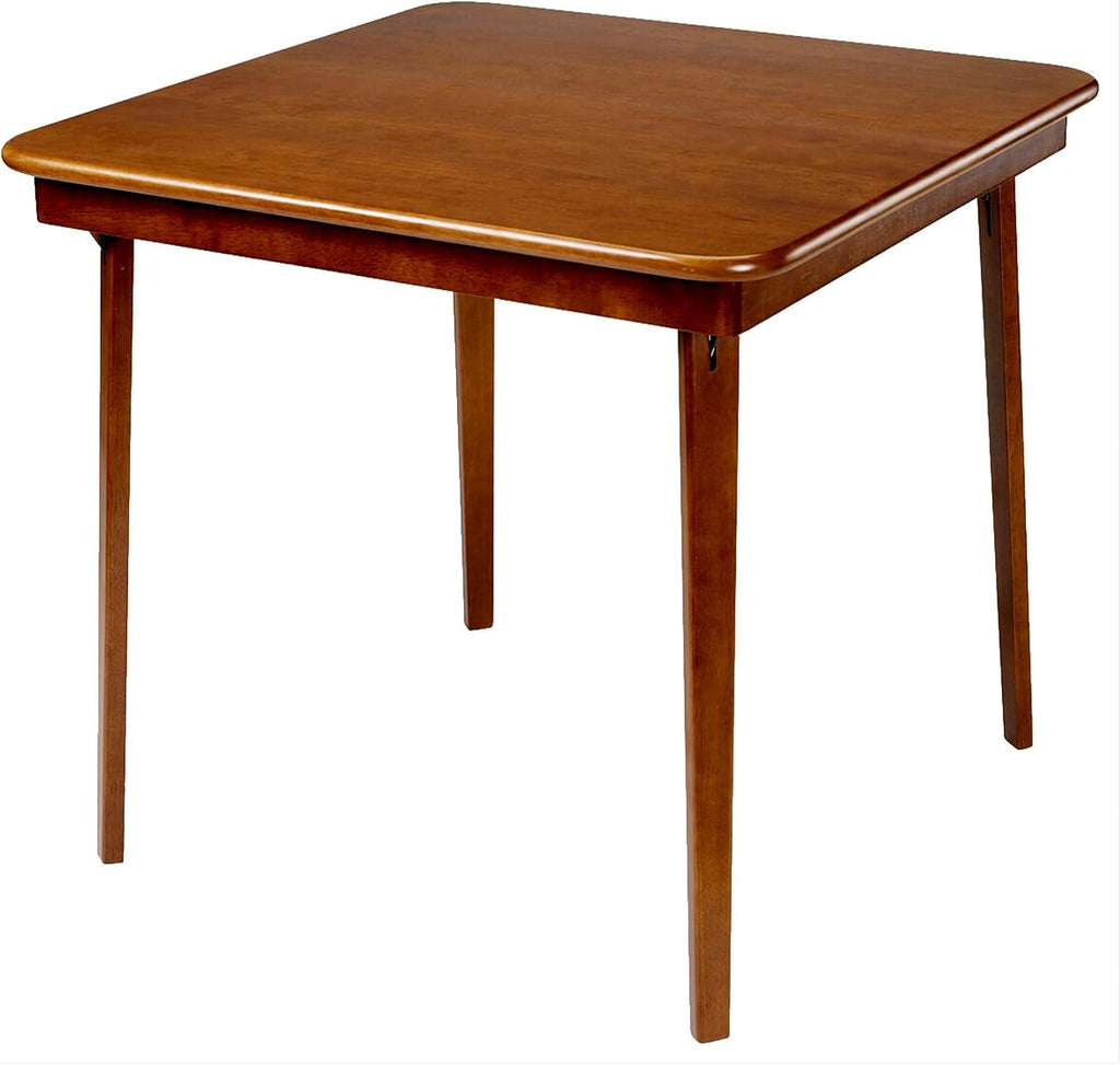 Stakmore Classic Straight Edge Square Wood Folding Table, 32x32, Fruitwood