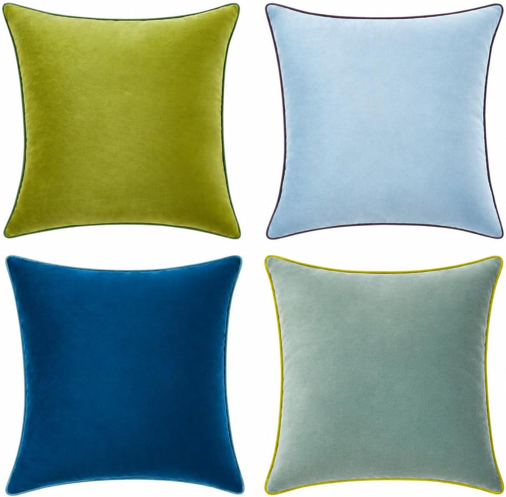 MONDAY MOOSE Decorative Throw Pillow Covers Cushion Cases, Set of 4 Soft Velv...