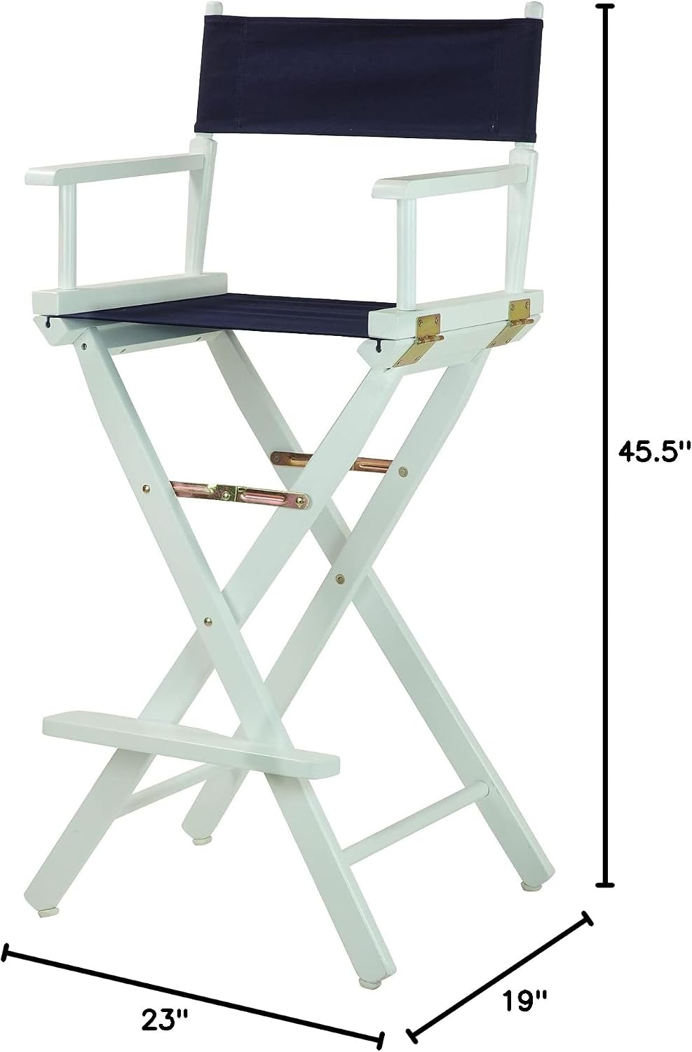 Casual Home 30" Director's Chair White Frame-Navy Blue Canvas