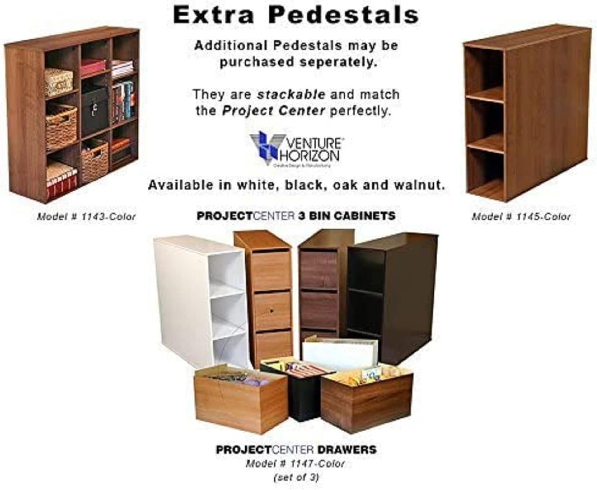 venture horizon project center desk with two 9-cubby showing dimensions